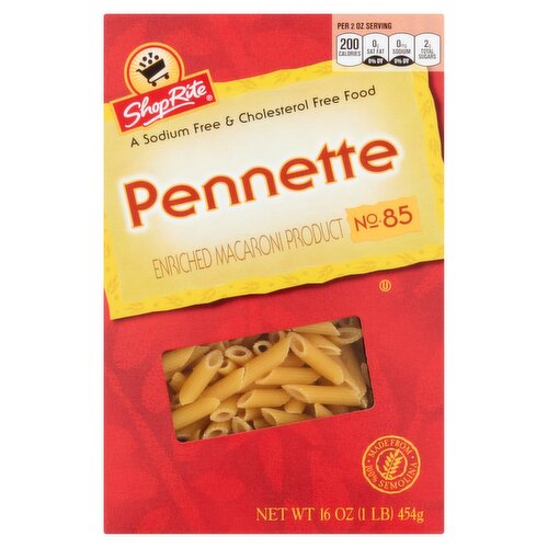 ShopRite Pennette No. 85 Pasta, 16 oz