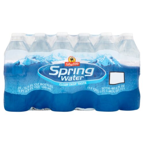 ShopRite Spring Water, 16.9 fl oz, 24 count
