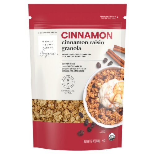 Wholesome Pantry Organic Cinnamon Raisin Granola, 12 oz