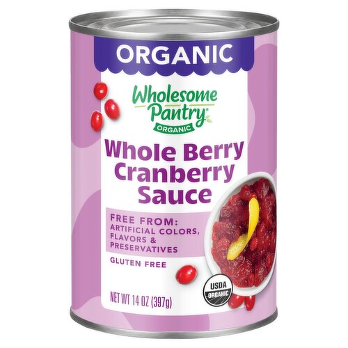 Wholesome Pantry Organic Whole Berry Cranberry Sauce, 14 oz