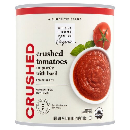 Wholesome Pantry Organic Crushed Tomatoes in Purée with Basil, 28 oz