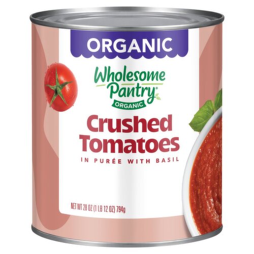 Wholesome Pantry Organic Crushed Tomatoes in Purée with Basil, 28 oz