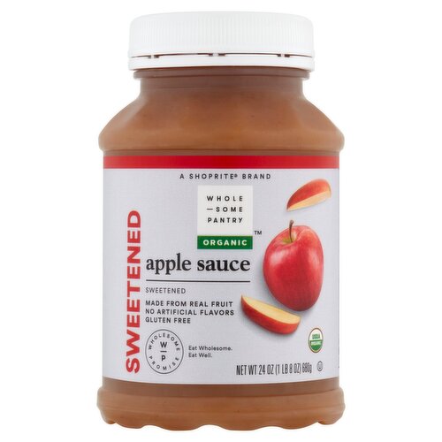 Wholesome Pantry Organic Sweetened Apple Sauce, 24 oz