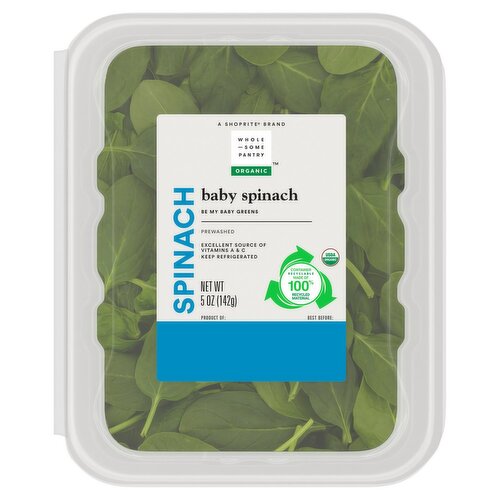 Wholesome Pantry Organic Baby Spinach, 5 oz