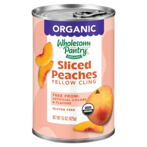 Wholesome Pantry Organic Yellow Cling Sliced Peaches, 15 oz
