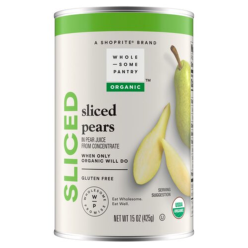 Wholesome Pantry Organic Sliced Pears, 15 oz