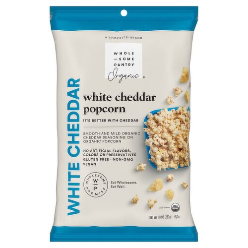 Wholesome Pantry Organic White Cheddar Popcorn, 10 oz