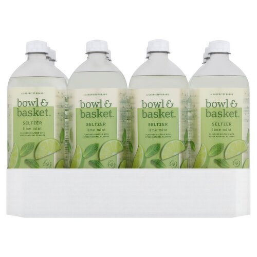 Bowl & Basket Lime Mint Seltzer, 33.8 fl oz, 12 count