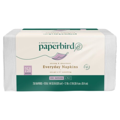 Paperbird 1-Ply Everyday Napkins, 250 count