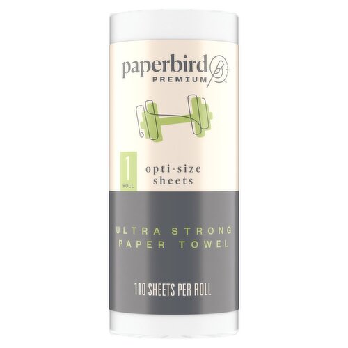 Paperbird Premium Opti-Size Sheets Ultra Strong Paper Towel, 110 sheets per roll, 1 roll