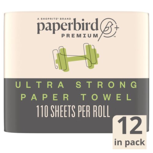 Paperbird Premium Ultra Strong Paper Towel, 110 sheets per roll, 12 count