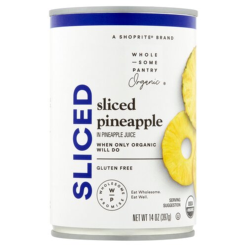 Wholesome Pantry Organic Sliced Pineapple in Pineapple Juice, 14 oz