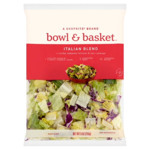 Bowl & Basket Italian Blend Crunchy Romaine Lettuce & Red Cabbage, 9 oz