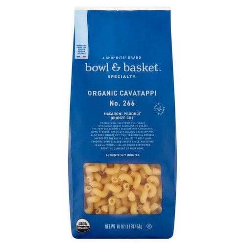 Bowl & Basket Specialty Bronze Cut Organic Cavatappi No. 266 Pasta, 16 oz