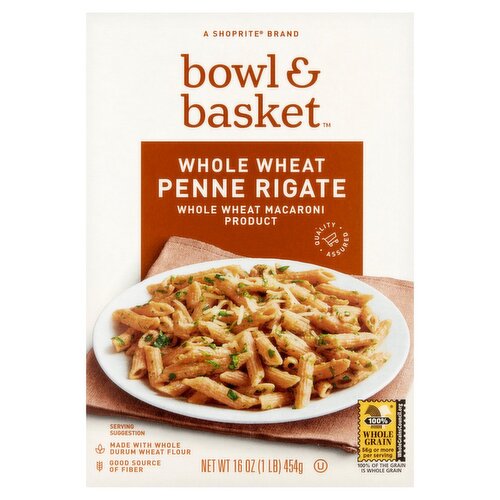 Bowl & Basket Whole Wheat Penne Rigate Pasta, 16 oz