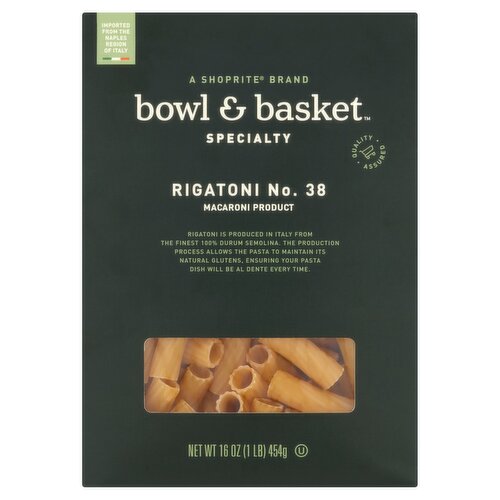 Bowl & Basket Specialty Rigatoni No. 38 Pasta, 16 oz