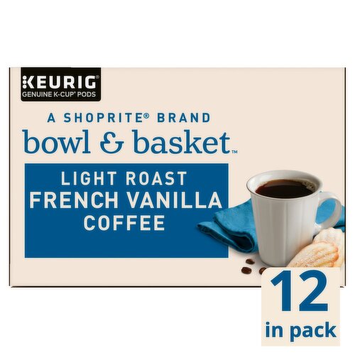 Bowl & Basket Light Roast French Vanilla Coffee K-Cup Pods, 0.31 oz, 12 count