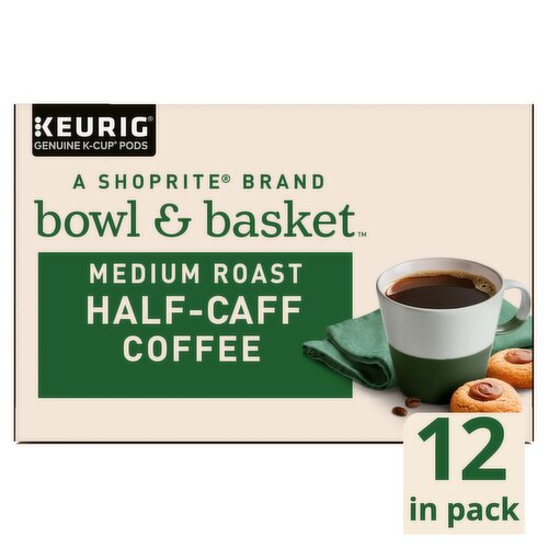 Bowl & Basket Medium Roast Half-Caff Coffee K-Cup Pods, 0.31 oz, 12 count