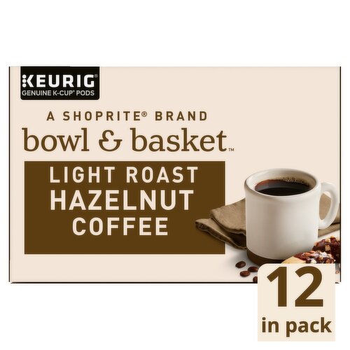 Bowl & Basket Light Roast Hazelnut Coffee K-Cup Pods, 0.31 oz, 12 count