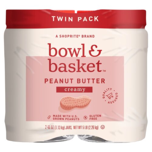 Bowl & Basket Creamy Peanut Butter Twin Pack, 40 oz, 2 count