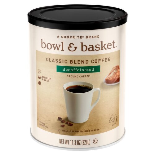 Bowl & Basket Decaffeinated Medium Roast Classic Blend Ground Coffee, 11.3 oz