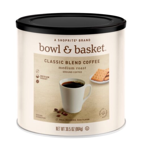 Bowl & Basket Medium Roast Classic Blend Ground Coffee, 30.5 oz