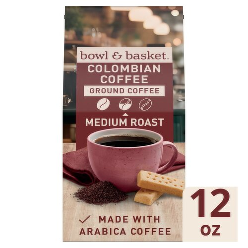 Bowl & Basket Colombian Medium Roast Ground Coffee, 12 oz