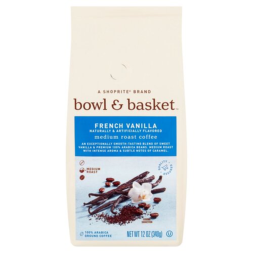 Bowl & Basket French Vanilla Light Roast Ground Coffee, 12 oz
