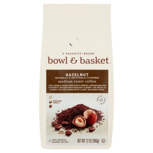 Bowl & Basket Hazelnut Light Roast Ground Coffee, 12 oz