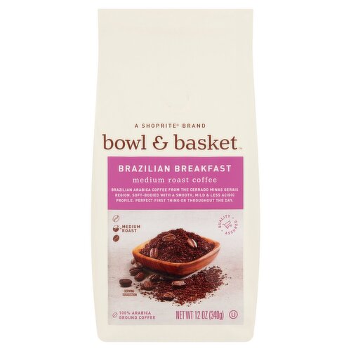 Bowl & Basket Breakfast Blend Light Roast Ground Coffee, 12 oz