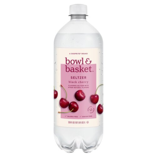 Bowl & Basket Black Cherry Seltzer, 33.8 fl oz