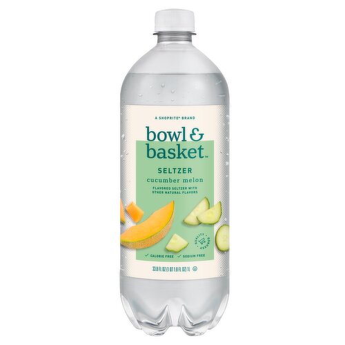 Bowl & Basket Cucumber Melon Seltzer, 33.8 fl oz