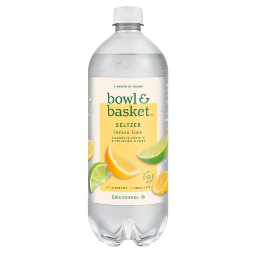 Bowl & Basket Lemon Lime Seltzer, 33.8 fl oz