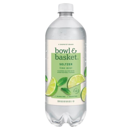 Bowl & Basket Lime Mint Seltzer, 33.8 fl oz