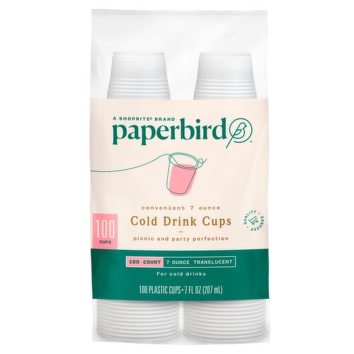 Paperbird 7 Ounce Translucent Cold Drink Cups, 100 count