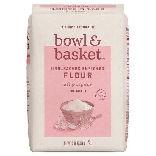 Bowl & Basket Pre-Sifted Unbleached Enriched All Purpose Flour, 5 lb