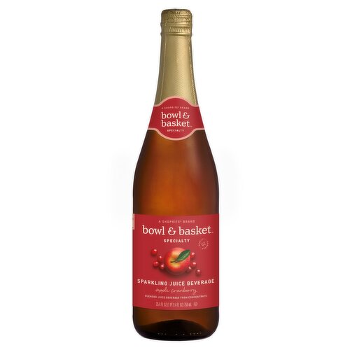 Bowl & Basket Specialty Apple Cranberry Sparkling Juice Beverage, 25.4 fl oz