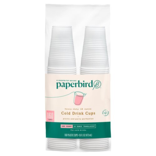 Paperbird 16 Ounce Cold Drink Cups, 160 count