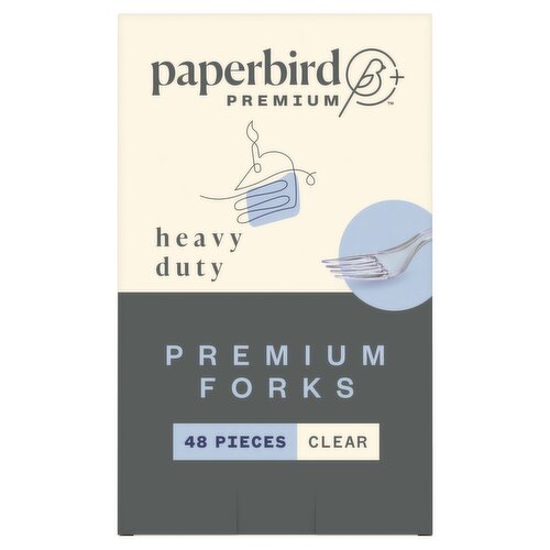 Paperbird Premium Heavy Duty Premium Clear Forks, 48 count