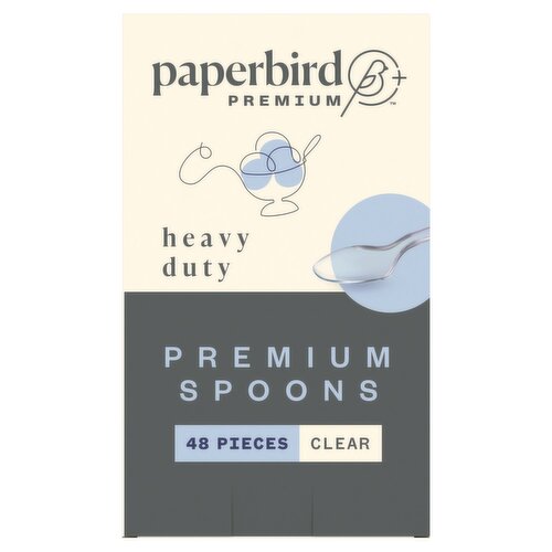 Paperbird Premium Heavy Duty Clear Premium Spoons, 48 count