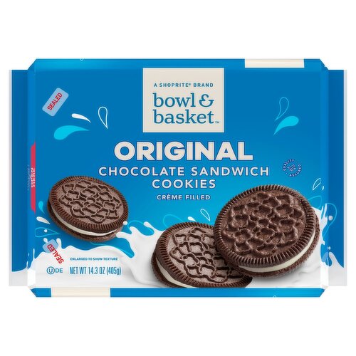 Bowl & Basket Crème Filled Original Chocolate Sandwich Cookies, 14.3 oz