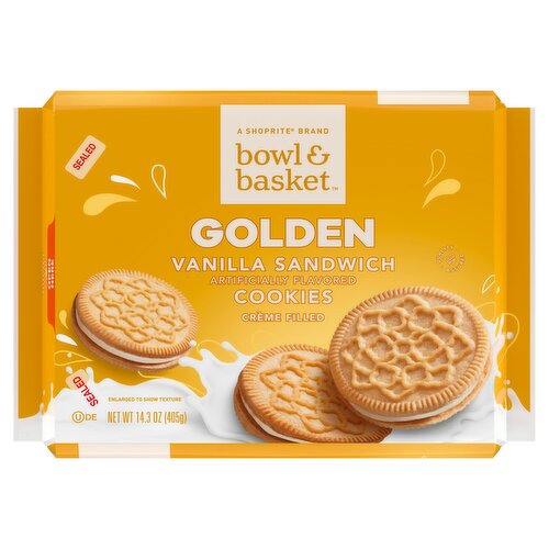 Bowl & Basket Crème Filled Golden Vanilla Sandwich Cookies, 14.3 oz