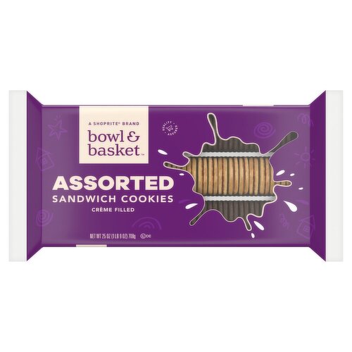 Bowl & Basket Assorted Crème Filled Sandwich Cookies, 25 oz