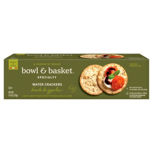 Bowl & Basket Specialty Herb & Garlic Water Crackers, 4.4 oz