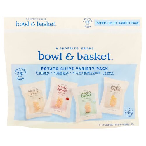 Bowl & Basket Potato Chips Variety Pack, 1 oz, 18 count