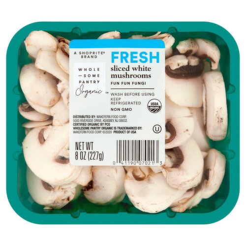 Wholesome Pantry Organic Sliced White Mushrooms, 8 oz