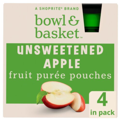 Bowl & Basket Unsweetened Apple Fruit Purée Pouches, 3.2 oz, 4 count