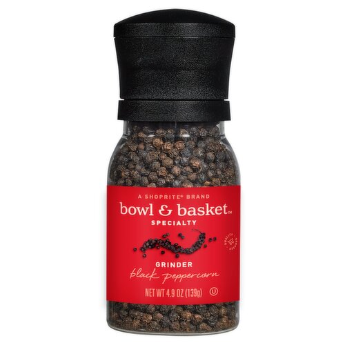 Bowl & Basket Specialty Black Peppercorns Grinder, 4.9 oz