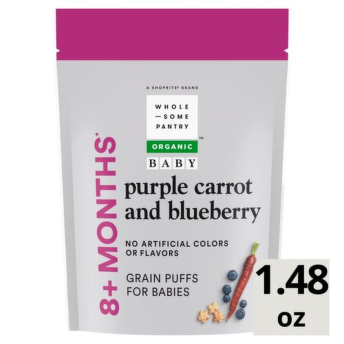 Wholesome Pantry Organic Purple Carrot and Blueberry Grain Puffs for Babies, 8+ Months, 1.48 oz