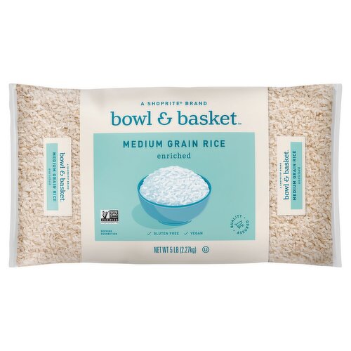 Bowl & Basket Enriched Medium Grain White Rice, 5 lb